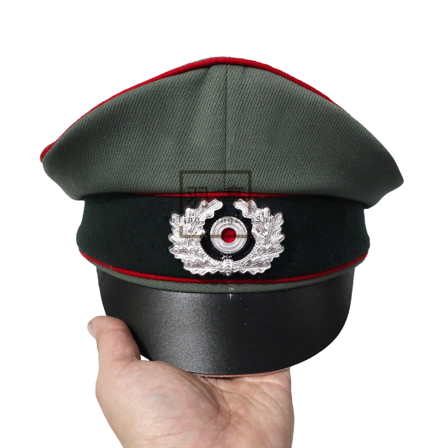 德国马裤呢校尉红色牙线软帽大檐帽影视道具cosplay角色扮演密室German‑Style Moleskin Officer Peaked Soft Cap with Red Piping, Film & TV Prop, Cosplay, Role‑Play, Escape‑Room