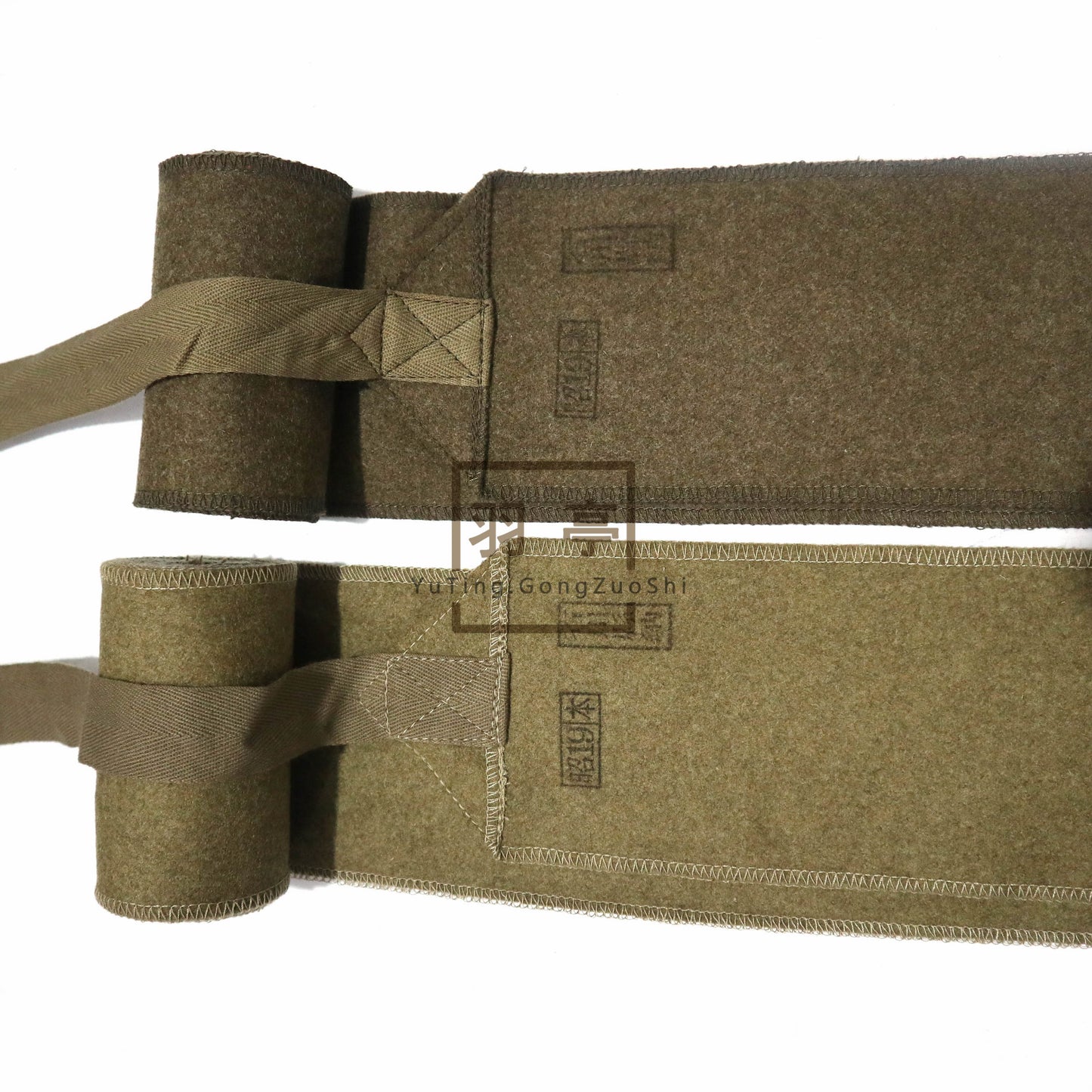 旧日本陆军毛呢绑腿影视道具Vintage WWII Japanese Army Wool Puttees Leg Wraps, Military Reenactment Movie Costume Prop