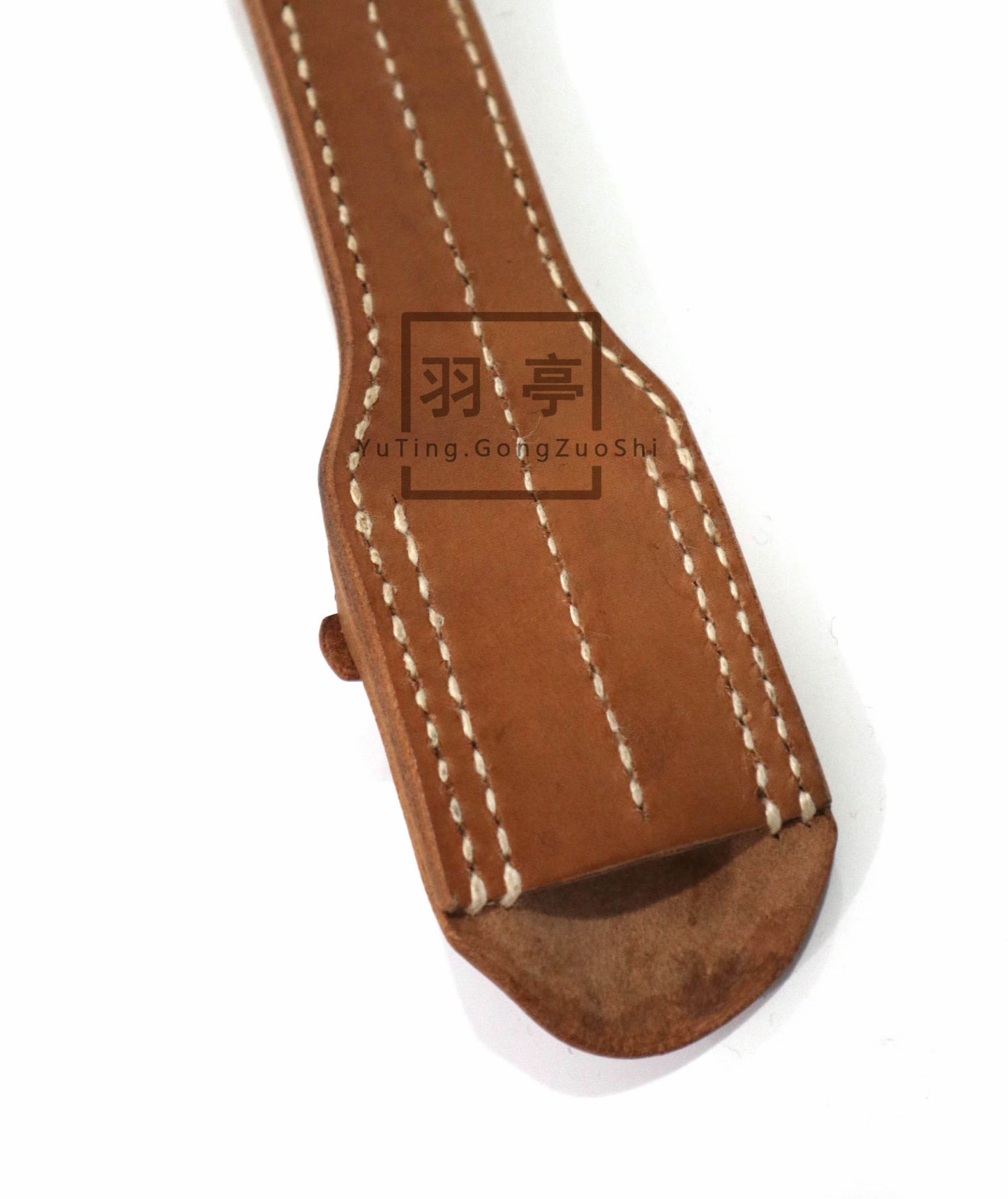 羽亭推荐村田皮挂早期头层牛皮植鞣皮cosplay手工缝制 Recommended by Yuting: Early‑period vegetable‑tanned top‑grain leather hanger for Murata rifle, hand‑stitched for cosplay