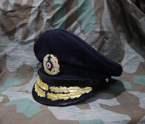 羽亭推荐英国韩国德海用大檐帽藏蓝cos毛呢从海底出击同款男士