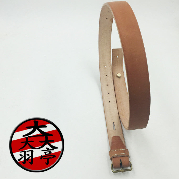 羽亭推荐三八式大杆背带皮带负重带斜挎牛皮装备3899