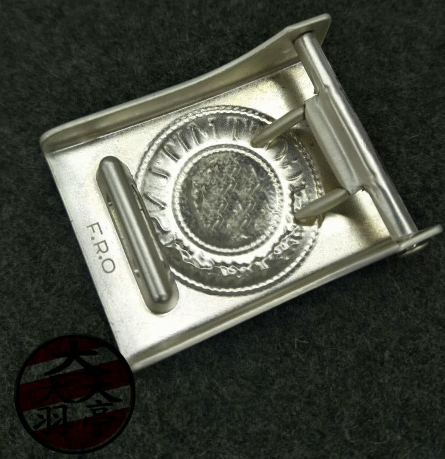 羽亭推荐ww德国腰带鱼子扣历史重演道具收藏制装备金属 Yuting Recommended, German‑Style WW‑Era Metal Belt With Fish‑Grain Buckle, Historical Reenactment Collectible Gear