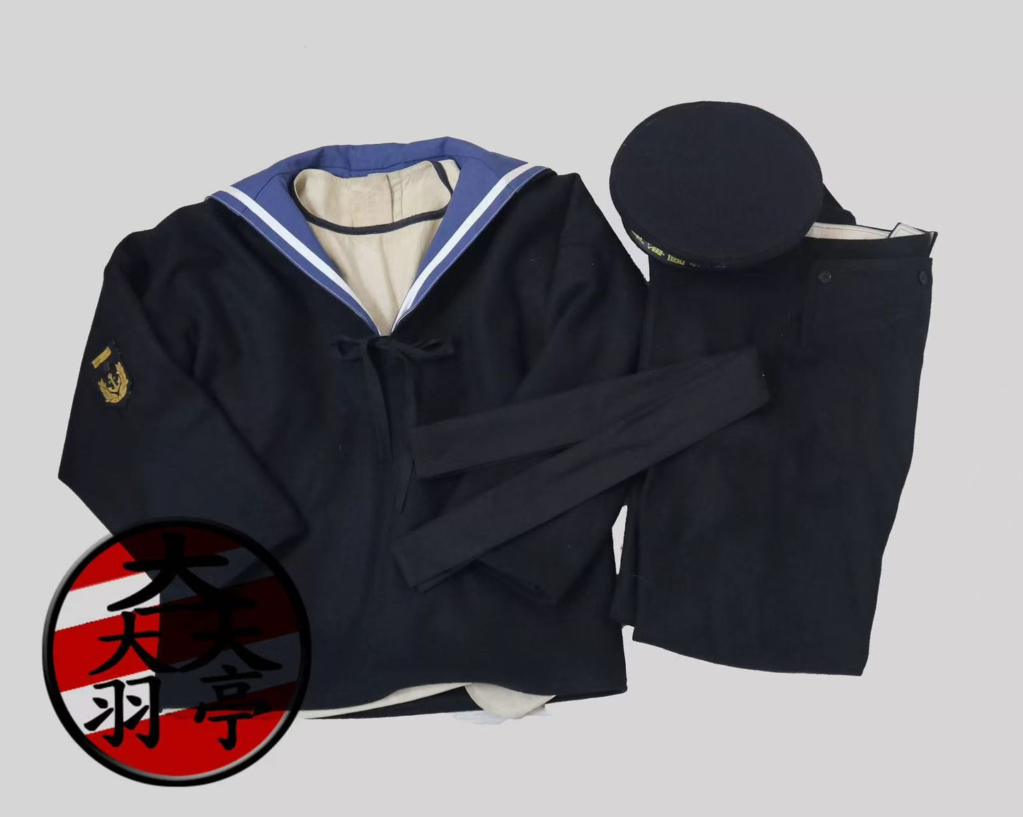 日本国水手服水兵冬季一种制服毛呢藏青舰娘cos影视道具