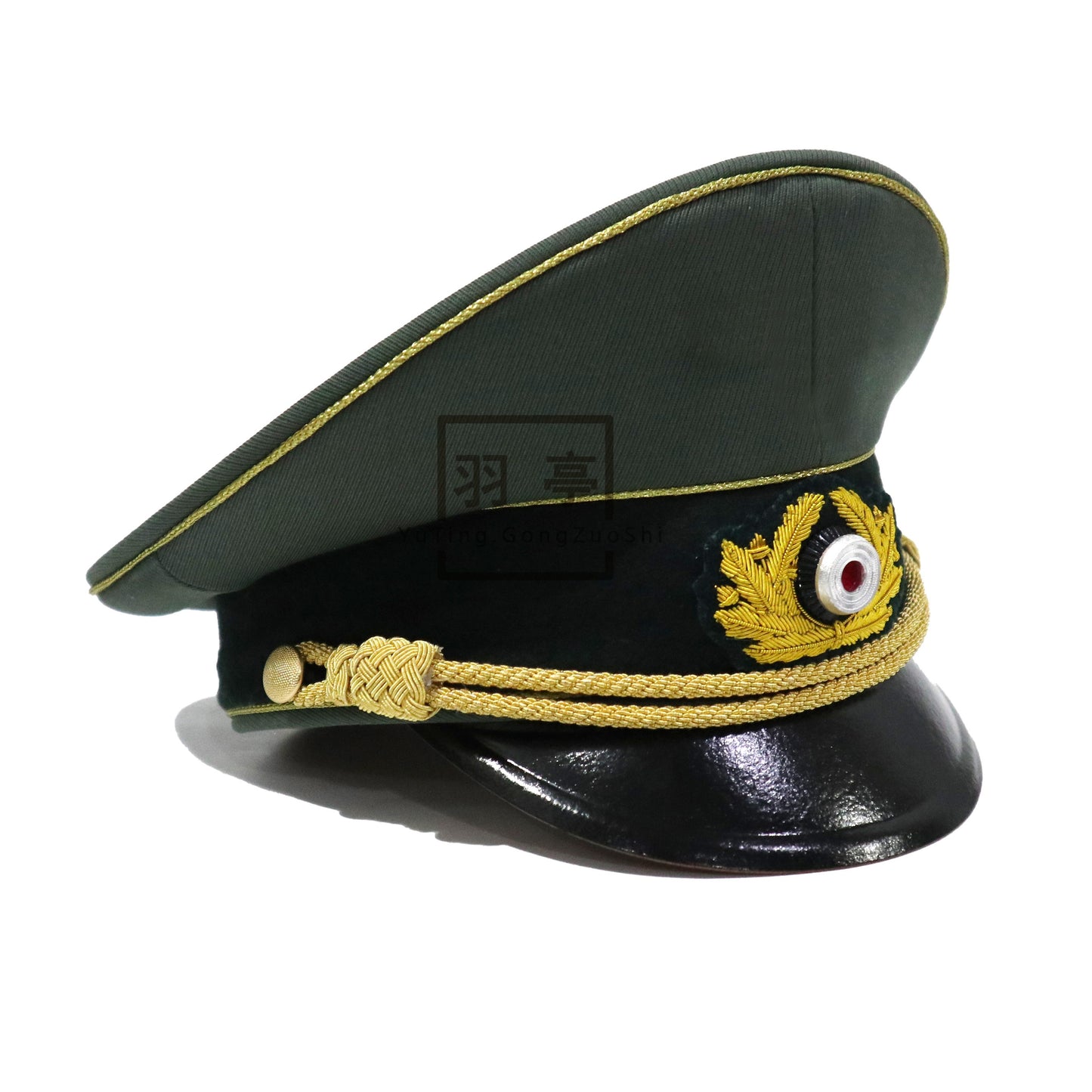 德国马裤呢岸防将官大檐帽影视道具 cosplay 兵人角色扮演密室剧本German Gabardine Coastal Defense Officer Peaked Cap, Movie Prop, for Cosplay, Action Figure, Role‑play, Escape Room & Drama Performance