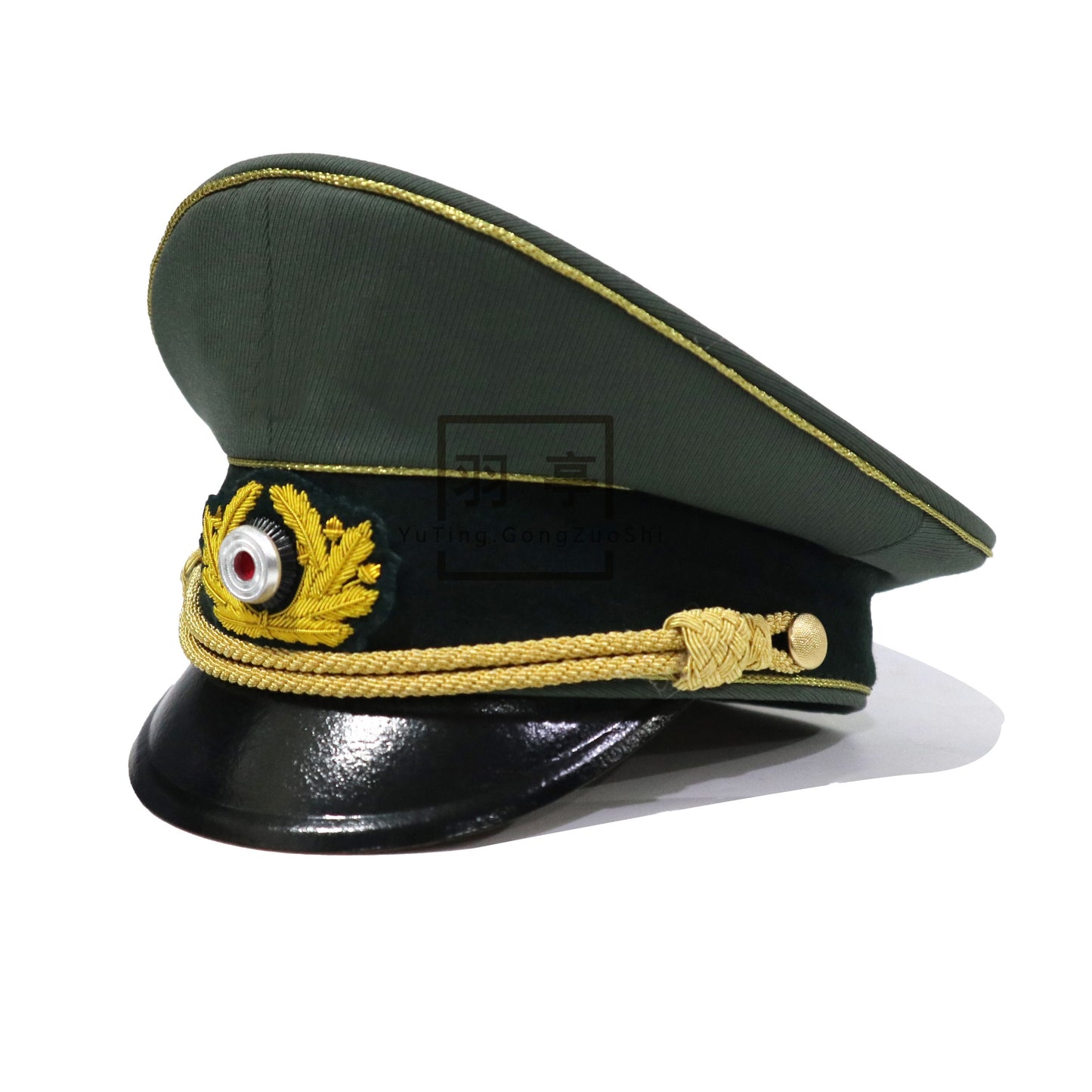 德国马裤呢岸防将官大檐帽影视道具 cosplay 兵人角色扮演密室剧本German Gabardine Coastal Defense Officer Peaked Cap, Movie Prop, for Cosplay, Action Figure, Role‑play, Escape Room & Drama Performance
