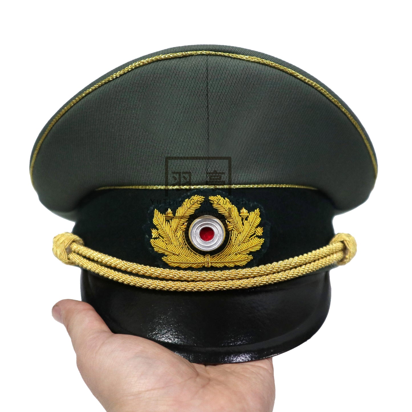 德国马裤呢岸防将官大檐帽影视道具 cosplay 兵人角色扮演密室剧本German Gabardine Coastal Defense Officer Peaked Cap, Movie Prop, for Cosplay, Action Figure, Role‑play, Escape Room & Drama Performance