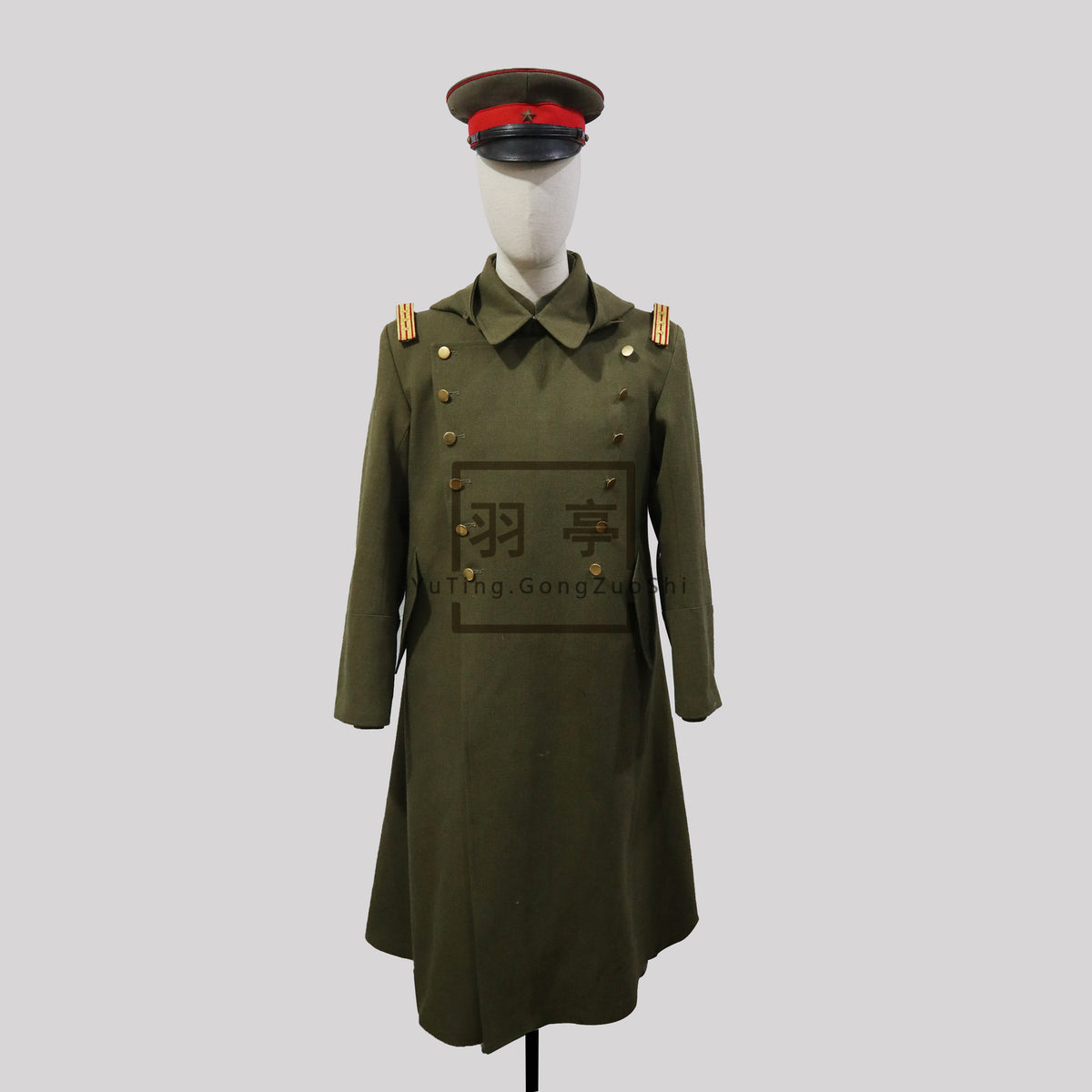 旧日本陆军昭五式将校大衣影视道具电影WWII IJA M1930 Showa Type 5 Officer Wool Overcoat, Authentic Film Prop Replica