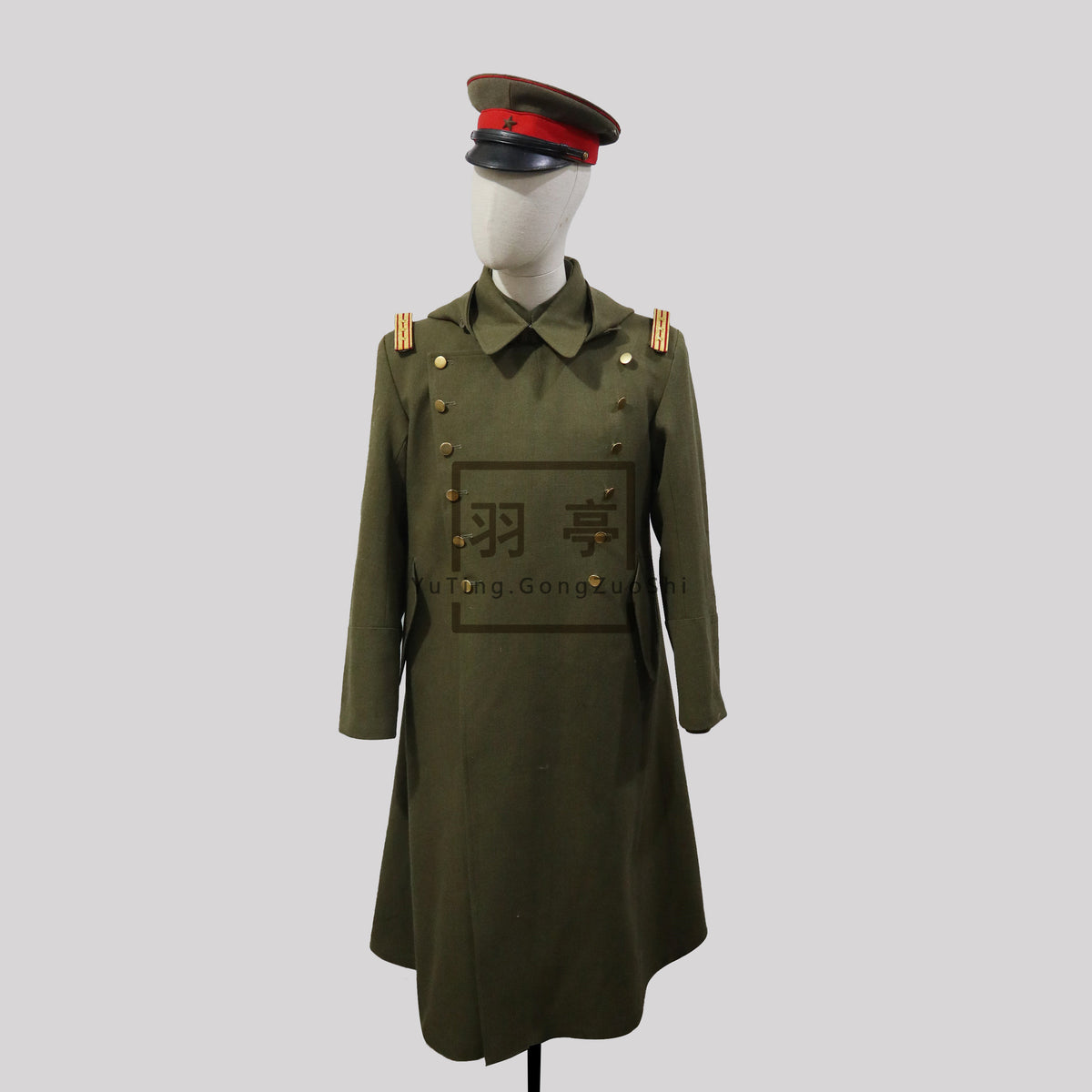 旧日本陆军昭五式将校大衣影视道具电影WWII IJA M1930 Showa Type 5 Officer Wool Overcoat, Authentic Film Prop Replica