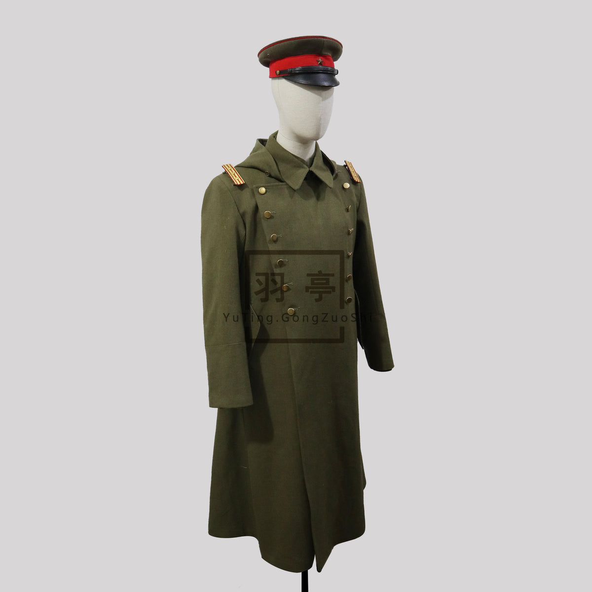 旧日本陆军昭五式将校大衣影视道具电影WWII IJA M1930 Showa Type 5 Officer Wool Overcoat, Authentic Film Prop Replica