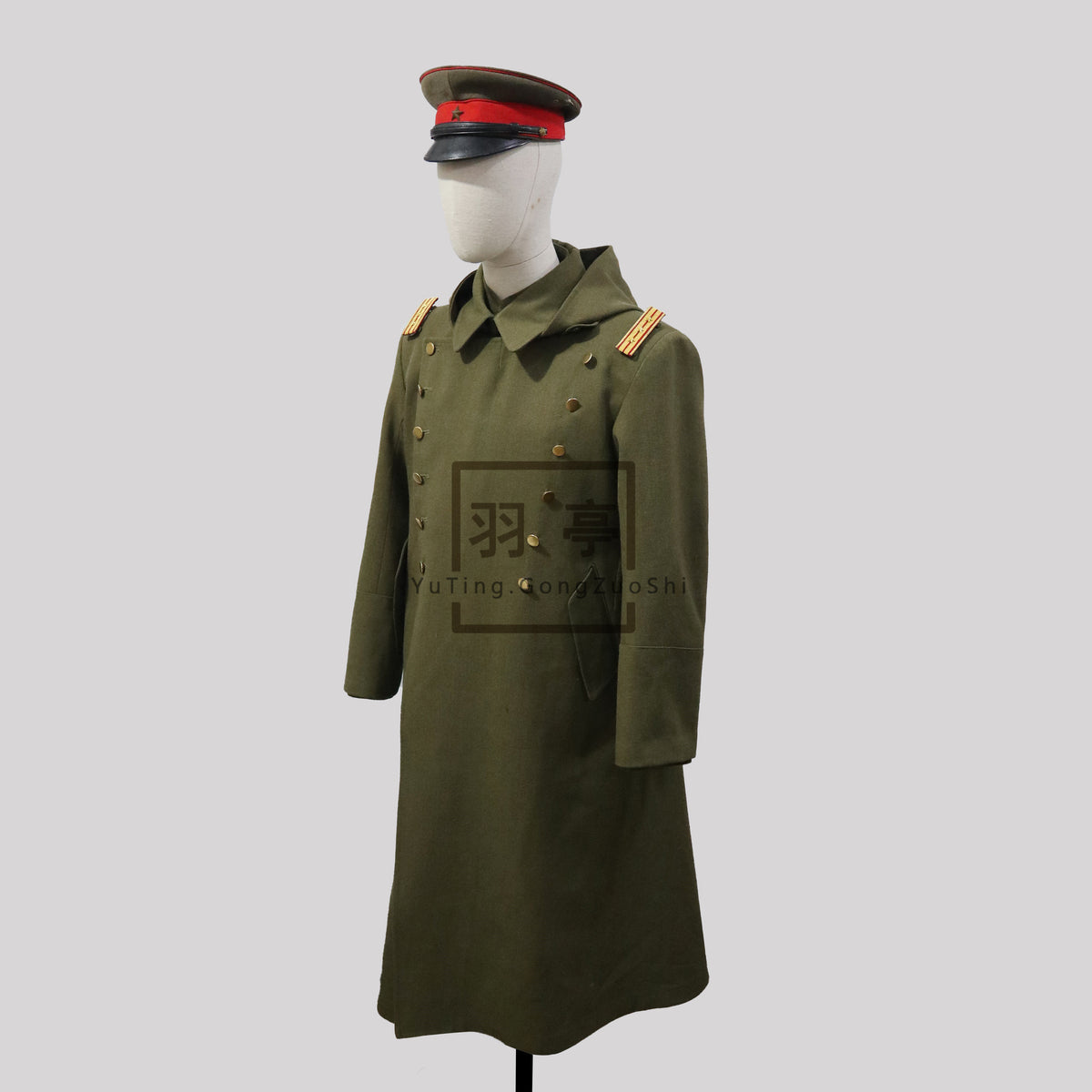 旧日本陆军昭五式将校大衣影视道具电影WWII IJA M1930 Showa Type 5 Officer Wool Overcoat, Authentic Film Prop Replica