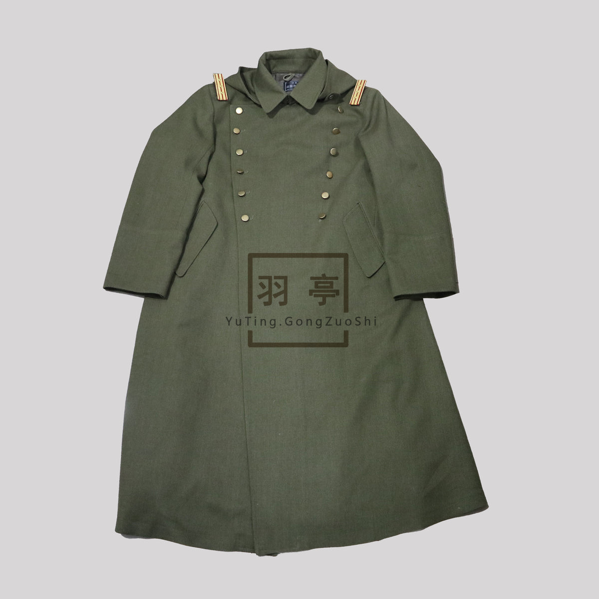 旧日本陆军昭五式将校大衣影视道具电影WWII IJA M1930 Showa Type 5 Officer Wool Overcoat, Authentic Film Prop Replica