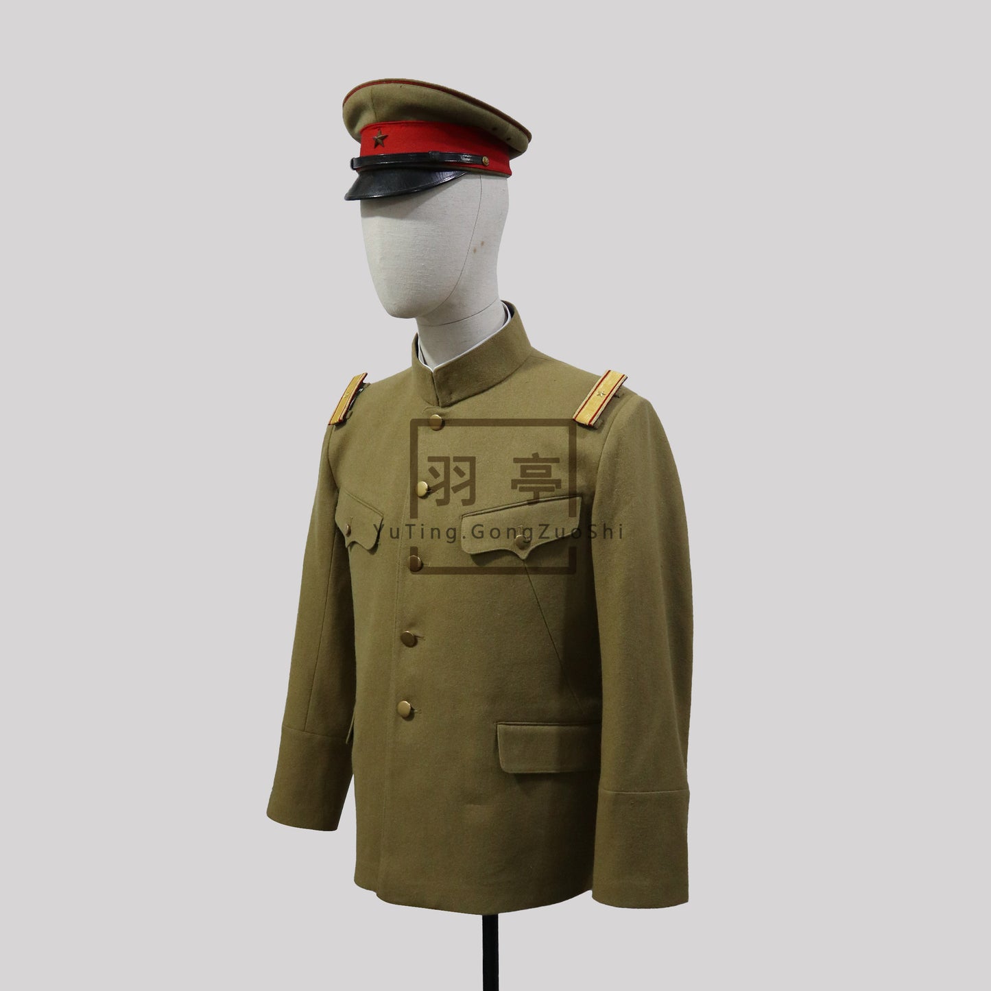 旧日本陆军昭五制服黄色毛呢影视道具WW2 Japanese IJA Type 5 Shōgo Yellow Wool Officer Uniform (Film Prop)
