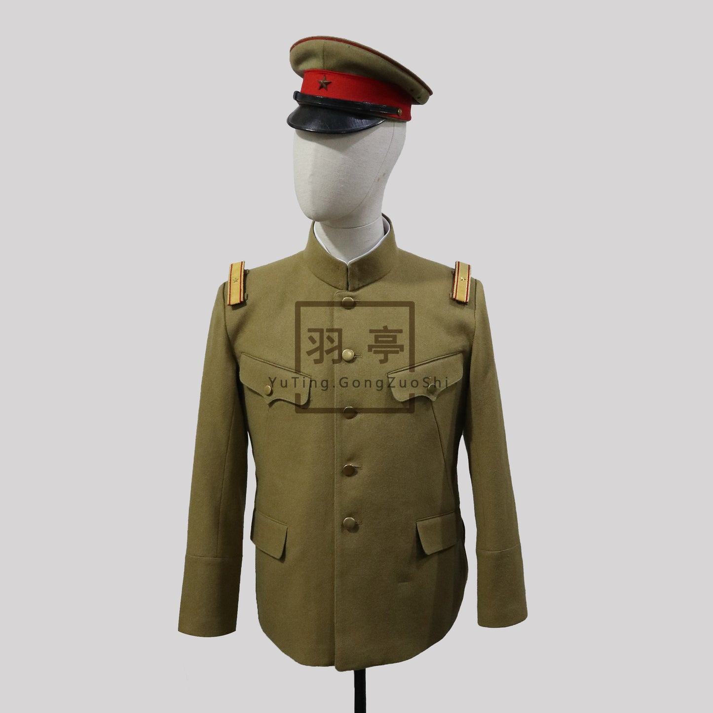旧日本陆军昭五制服黄色毛呢影视道具WW2 Japanese IJA Type 5 Shōgo Yellow Wool Officer Uniform (Film Prop)