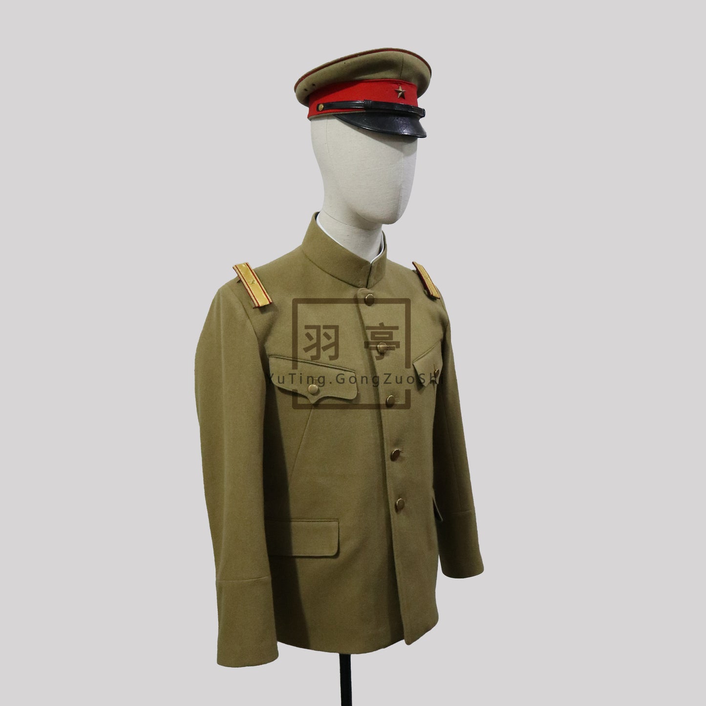 旧日本陆军昭五制服黄色毛呢影视道具WW2 Japanese IJA Type 5 Shōgo Yellow Wool Officer Uniform (Film Prop)