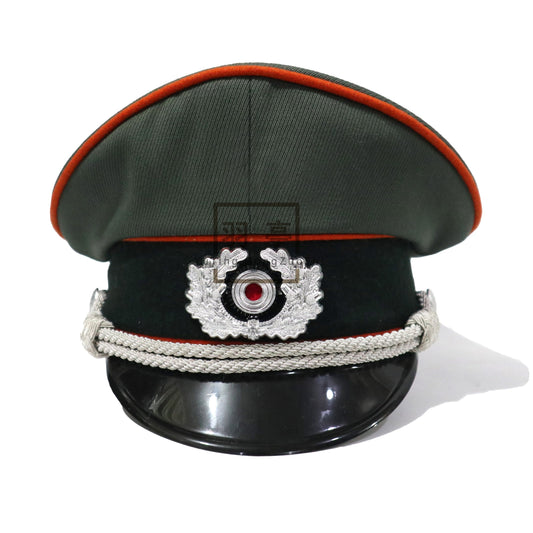 德国马裤呢宪兵大檐帽塑料帽盖影视道具 cosplay 角色扮演密室剧本German‑Style Moleskin Gendarmerie Peaked Cap with Plastic Crown, Film & TV Prop, Cosplay, Role‑Play, Escape‑Room Script