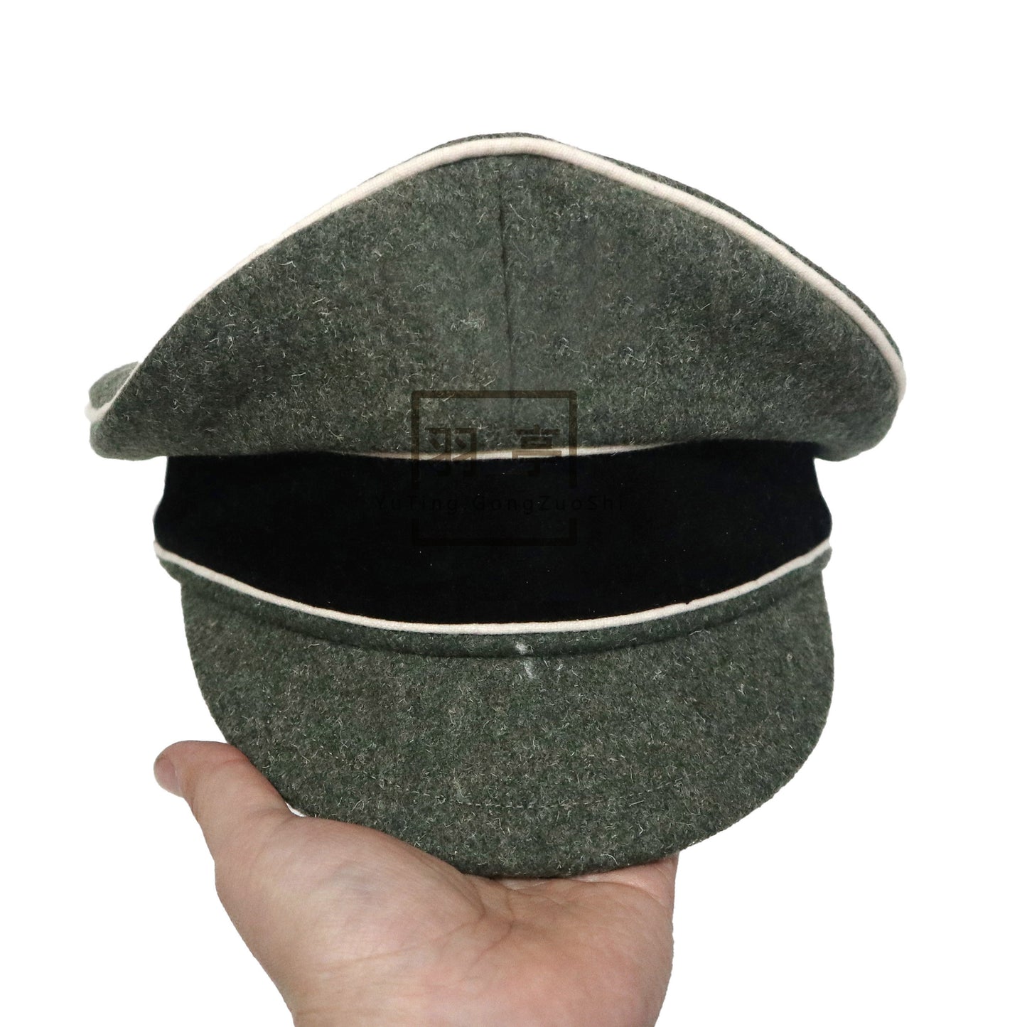 德国毛呢软帽大檐帽送机织帽徽影视道具 cosplay 兵人角色扮演密室German‑Style Wool Soft‑Crown Peaked Cap with Woven Cap Badge Included, Film & TV Prop, Cosplay, Action‑Figure, Role‑Play, Escape‑Room