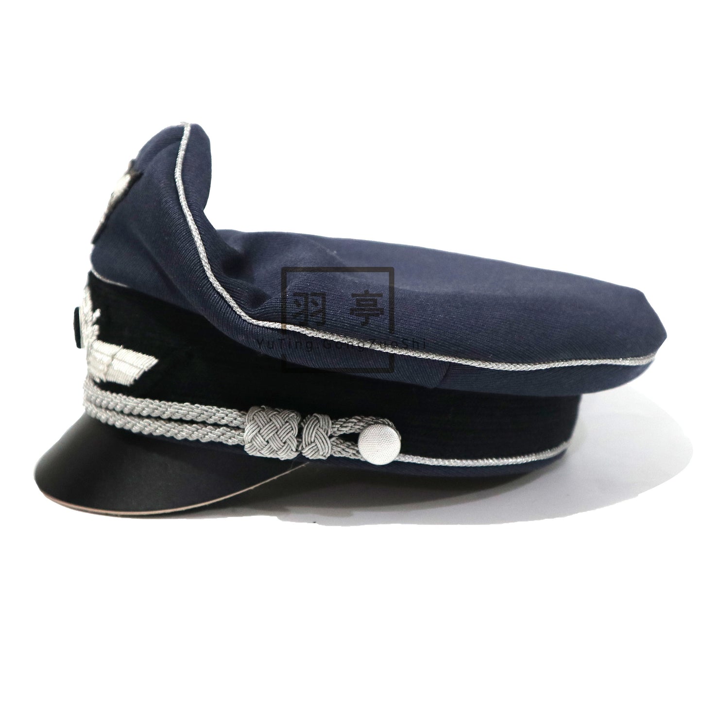 德空马裤呢软帽金属丝帽徽大檐帽影视道具cosplay角色扮演 Luftwaffe‑Style Moleskin Soft‑Crown Peaked Cap with Wire‑Embroidered Cap Badge, Film & TV Prop, Cosplay, Role‑Play