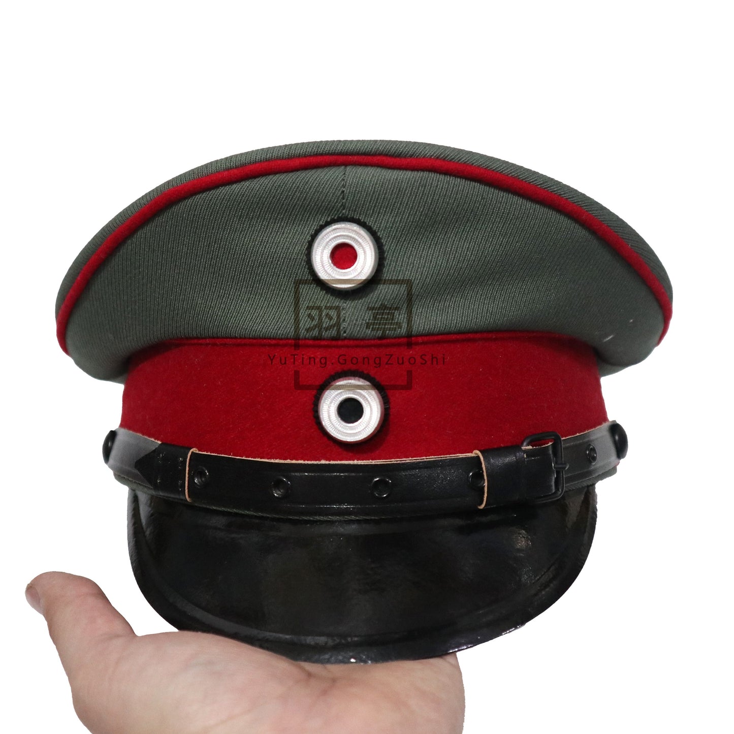 德国一战普鲁士马裤呢大檐帽影视道具 cosplay 兵人角色扮演密室 WW‑I Prussian‑Style German Moleskin Peaked Cap, Film & TV Prop, Cosplay, Action‑Figure, Role‑Play, Escape‑Room
