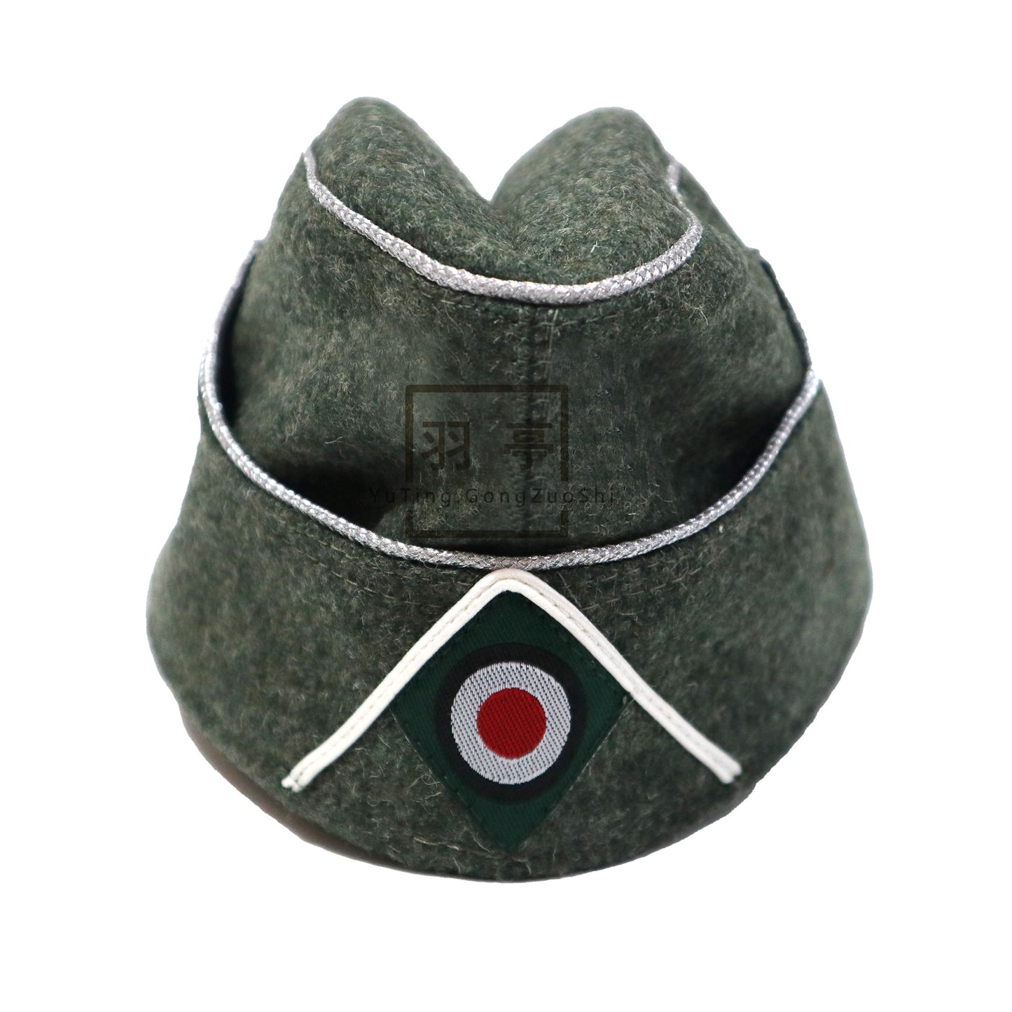 德国毛呢校尉M38船帽大檐帽影视道具cosplay兵人角色扮演密室剧本  German‑Style Wool Officer M38 Side Cap & Peaked Cap, Film & TV Prop, Cosplay, Action‑Figure, Role‑Play, Escape‑Room Script