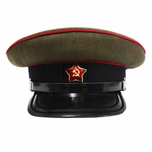 复制二战苏联炮兵大檐帽马裤呢材质红色