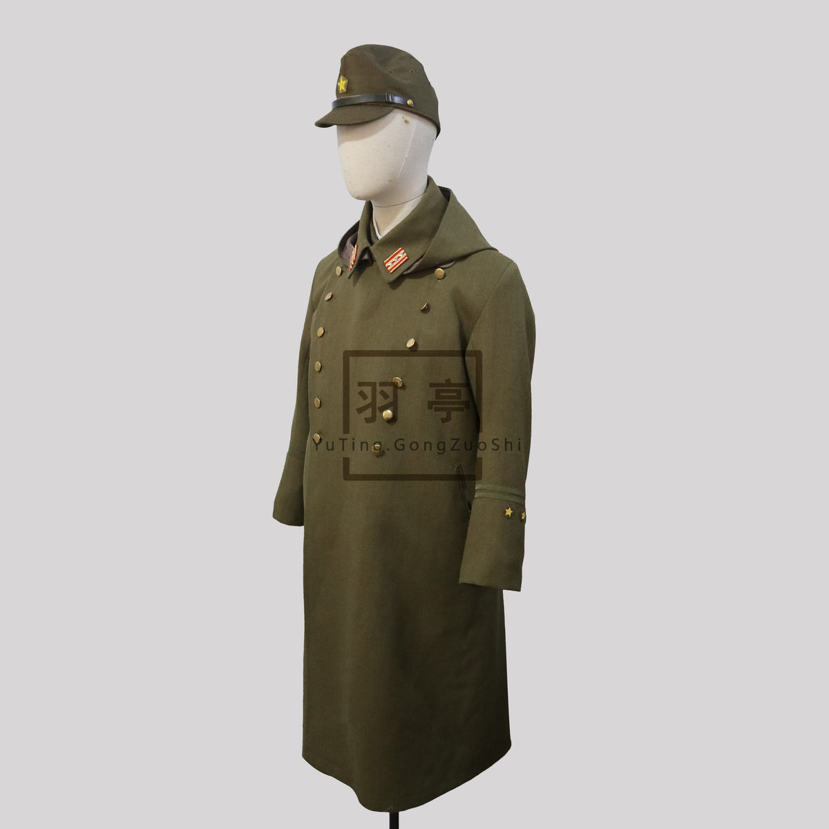 旧日本陆军三式将校大衣影视道具Type 3 IJA Officer Wool Greatcoat Replica - Historical Film Prop & Reenactment Costume