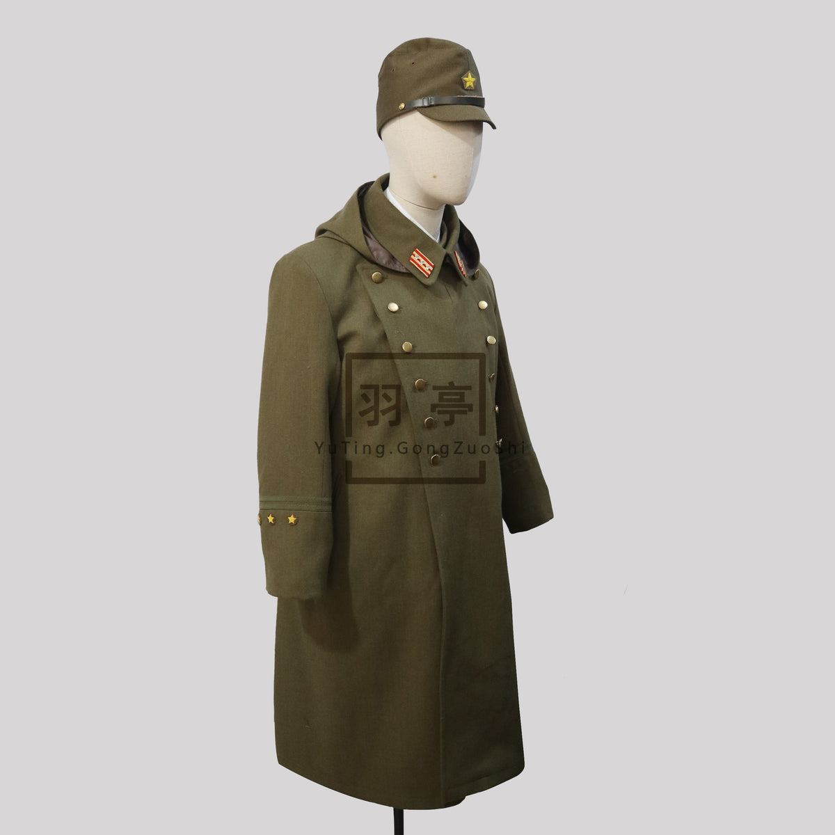 旧日本陆军三式将校大衣影视道具Type 3 IJA Officer Wool Greatcoat Replica - Historical Film Prop & Reenactment Costume