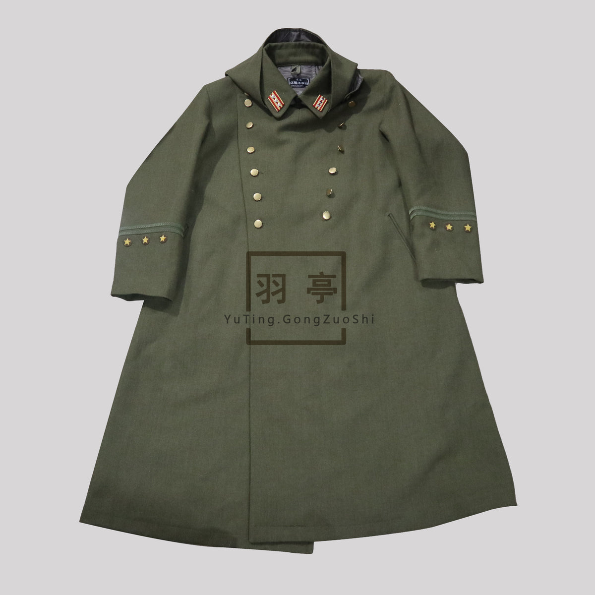 旧日本陆军三式将校大衣影视道具Type 3 IJA Officer Wool Greatcoat Replica - Historical Film Prop & Reenactment Costume