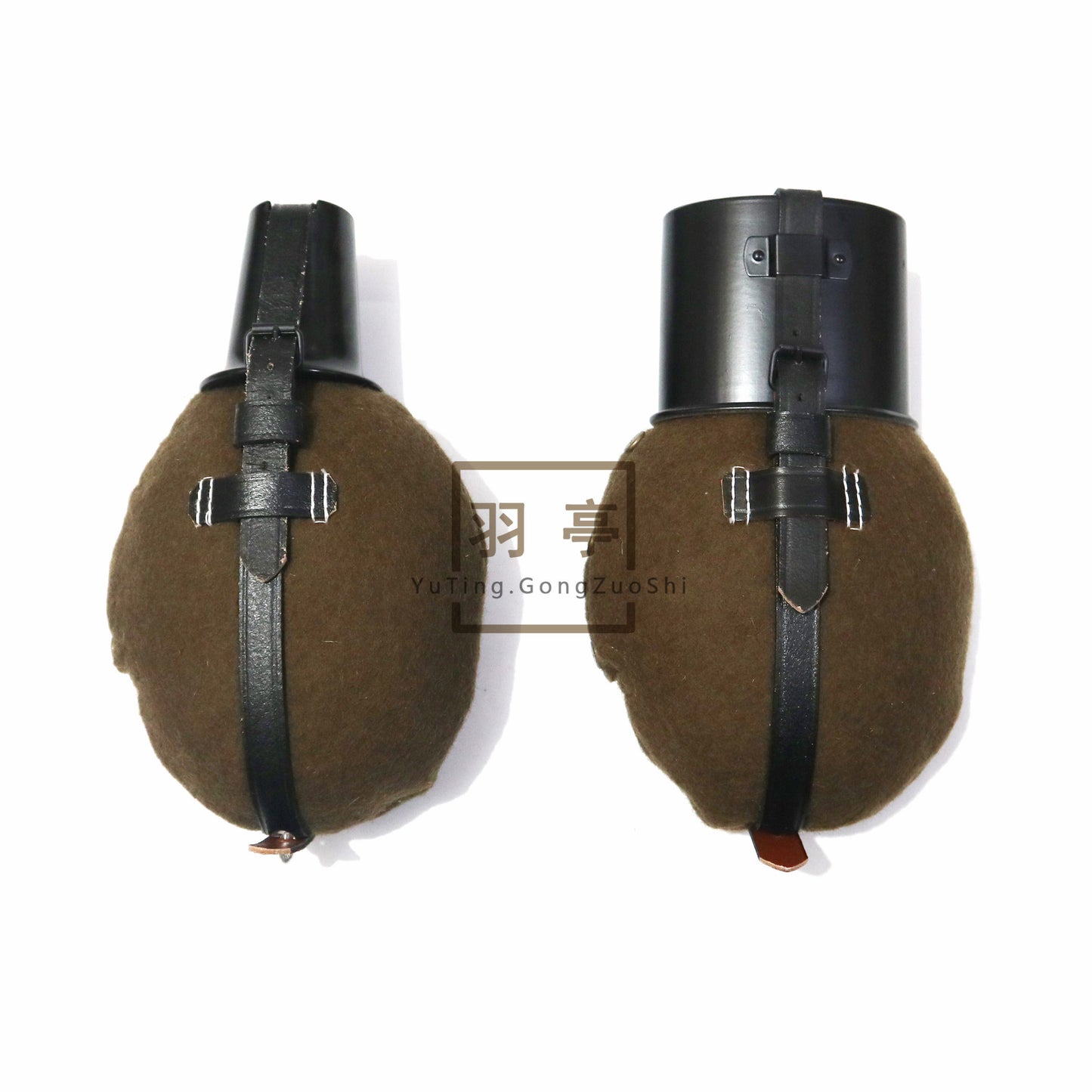 复刻二战德国m31型水壶毛毡影视道具WW2 German M31 Canteen with Felt Cover Replica, Movie Prop Reenactment Gear, Historical Reproduction Militaria Collectible
