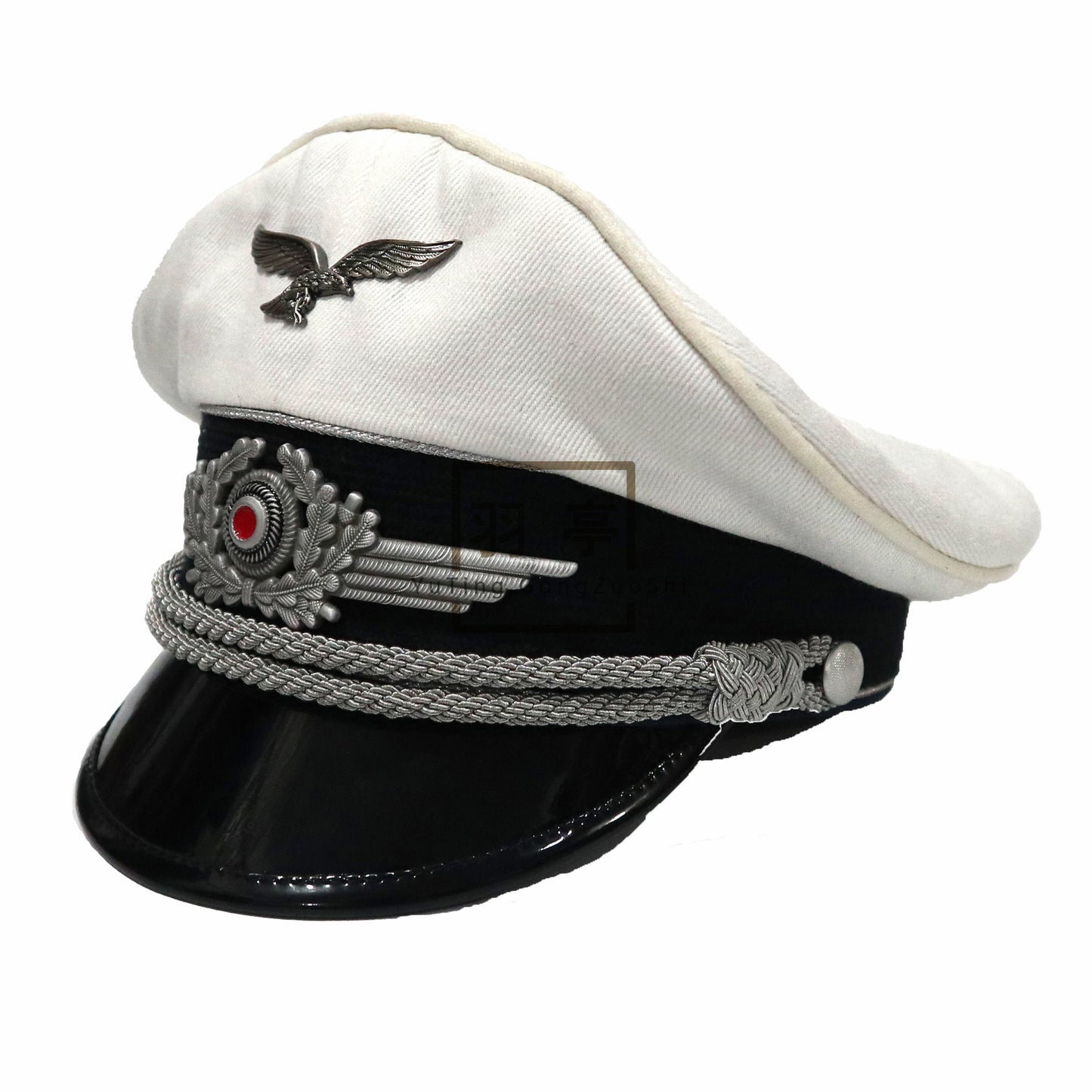 德国夏季空军白色大檐帽定制款