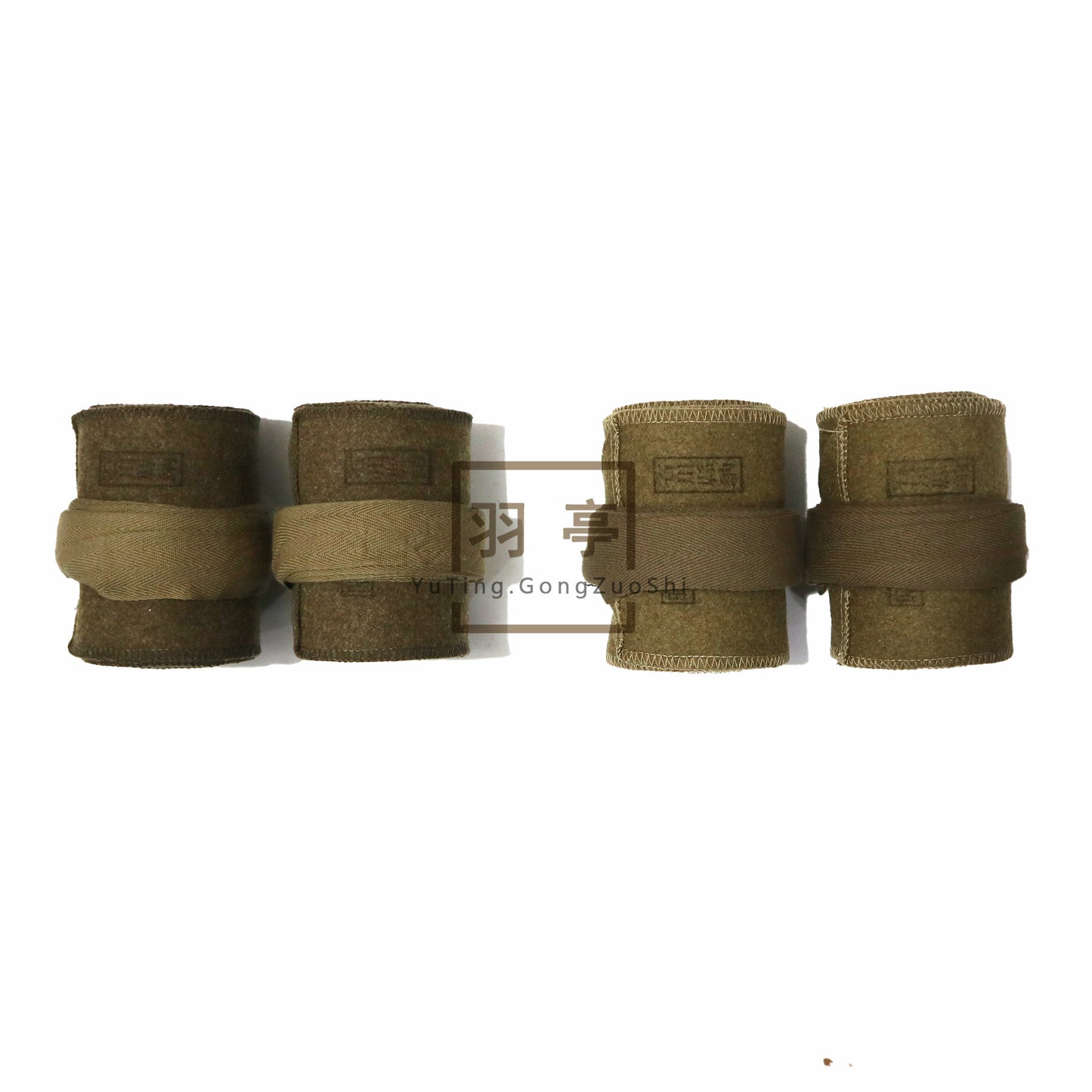 旧日本陆军毛呢绑腿影视道具Vintage WWII Japanese Army Wool Puttees Leg Wraps, Military Reenactment Movie Costume Prop