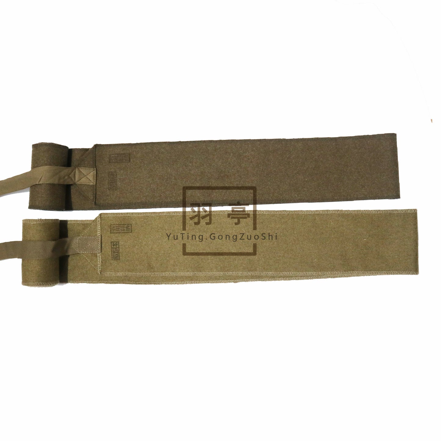 旧日本陆军毛呢绑腿影视道具Vintage WWII Japanese Army Wool Puttees Leg Wraps, Military Reenactment Movie Costume Prop