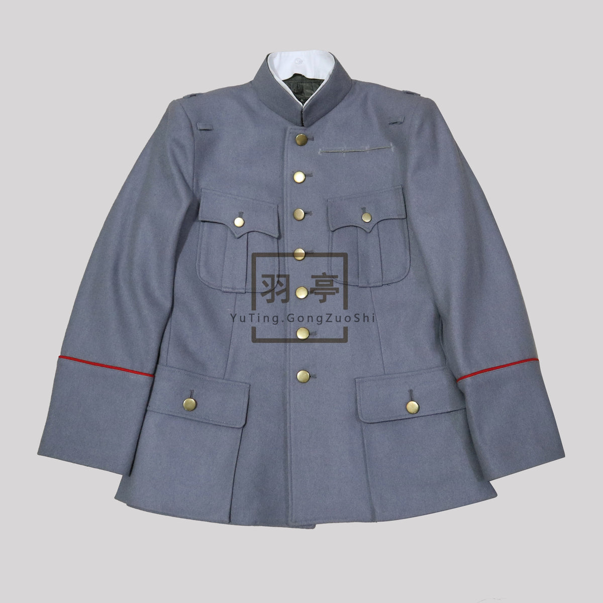 中国清朝末年北洋新军毛呢制服影视道具Late Qing Dynasty Beiyang New Army Officer Wool Tunic Replica - Historical Film Prop & Reenactment Costume