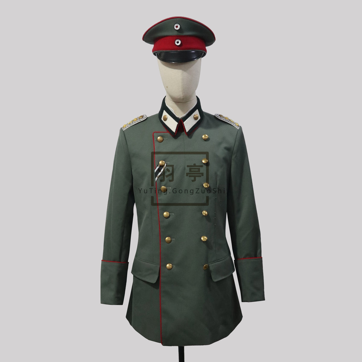一战德意志帝国普鲁士军官m1915Litewka影视道具WWI Imperial German Prussian Officer Litewka Wool Tunic Replica - Historical Film Prop & Reenactment Costume