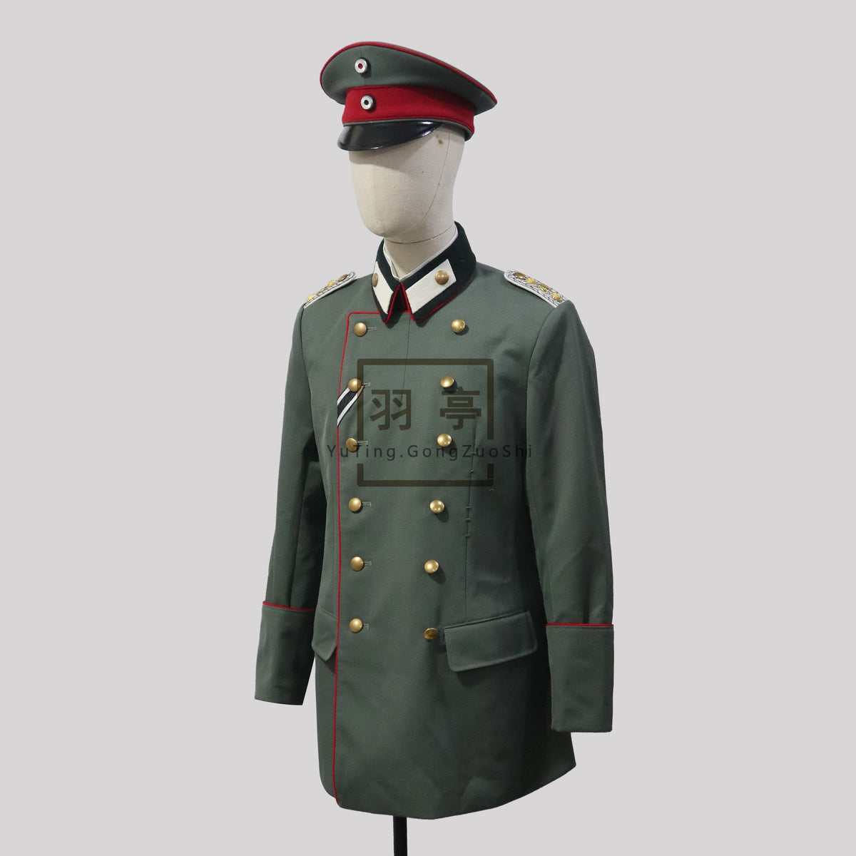 一战德意志帝国普鲁士军官m1915Litewka影视道具WWI Imperial German Prussian Officer Litewka Wool Tunic Replica - Historical Film Prop & Reenactment Costume