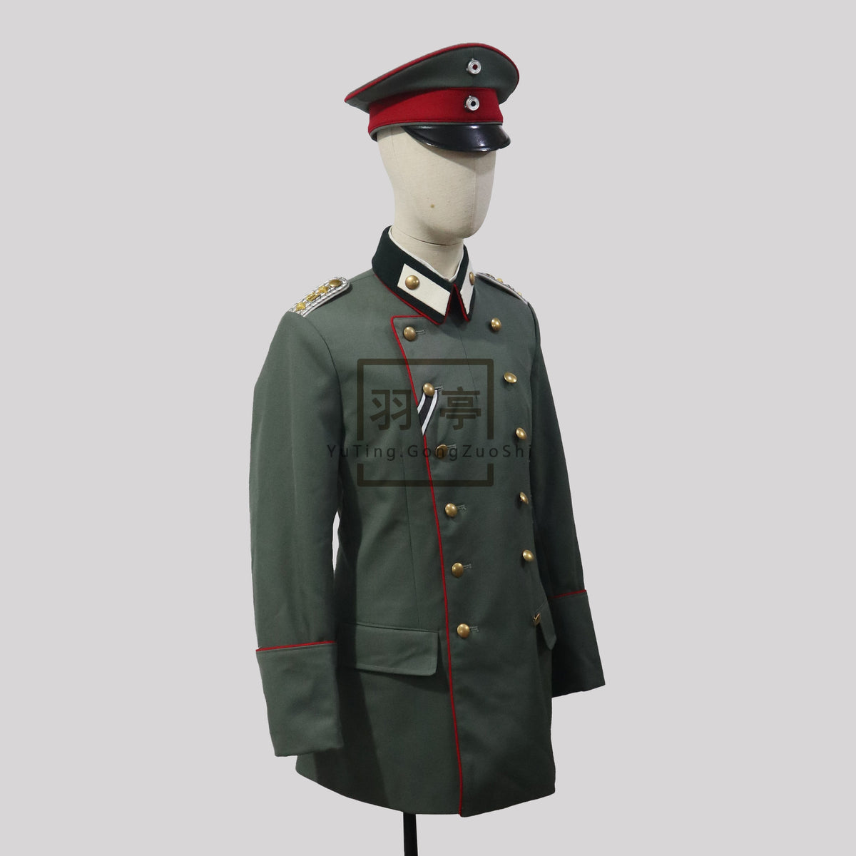 一战德意志帝国普鲁士军官m1915Litewka影视道具WWI Imperial German Prussian Officer Litewka Wool Tunic Replica - Historical Film Prop & Reenactment Costume