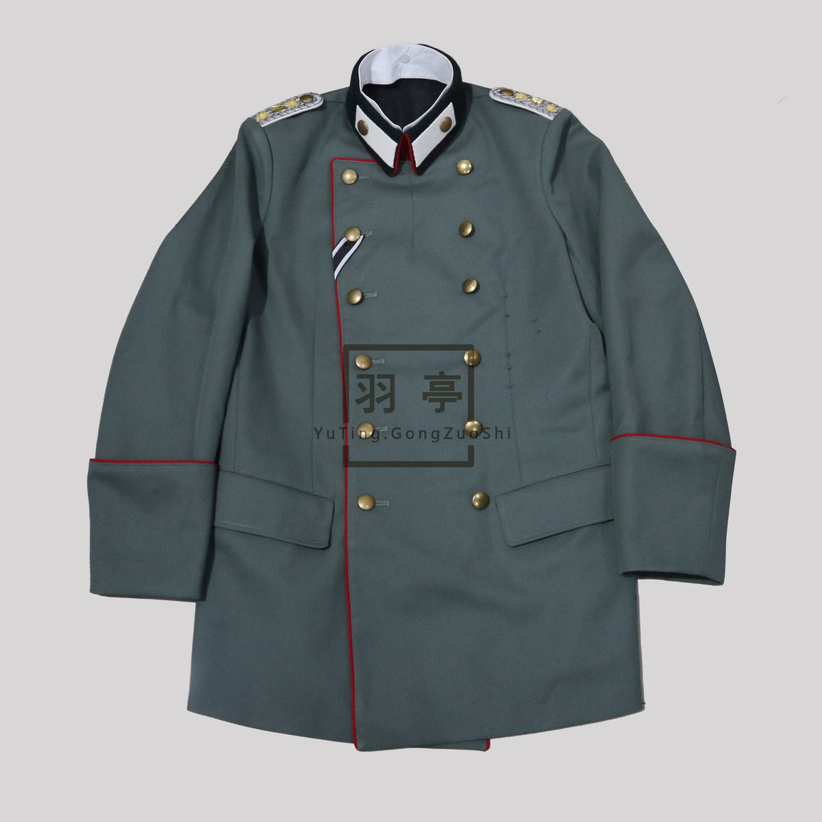 一战德意志帝国普鲁士军官m1915Litewka影视道具WWI Imperial German Prussian Officer Litewka Wool Tunic Replica - Historical Film Prop & Reenactment Costume