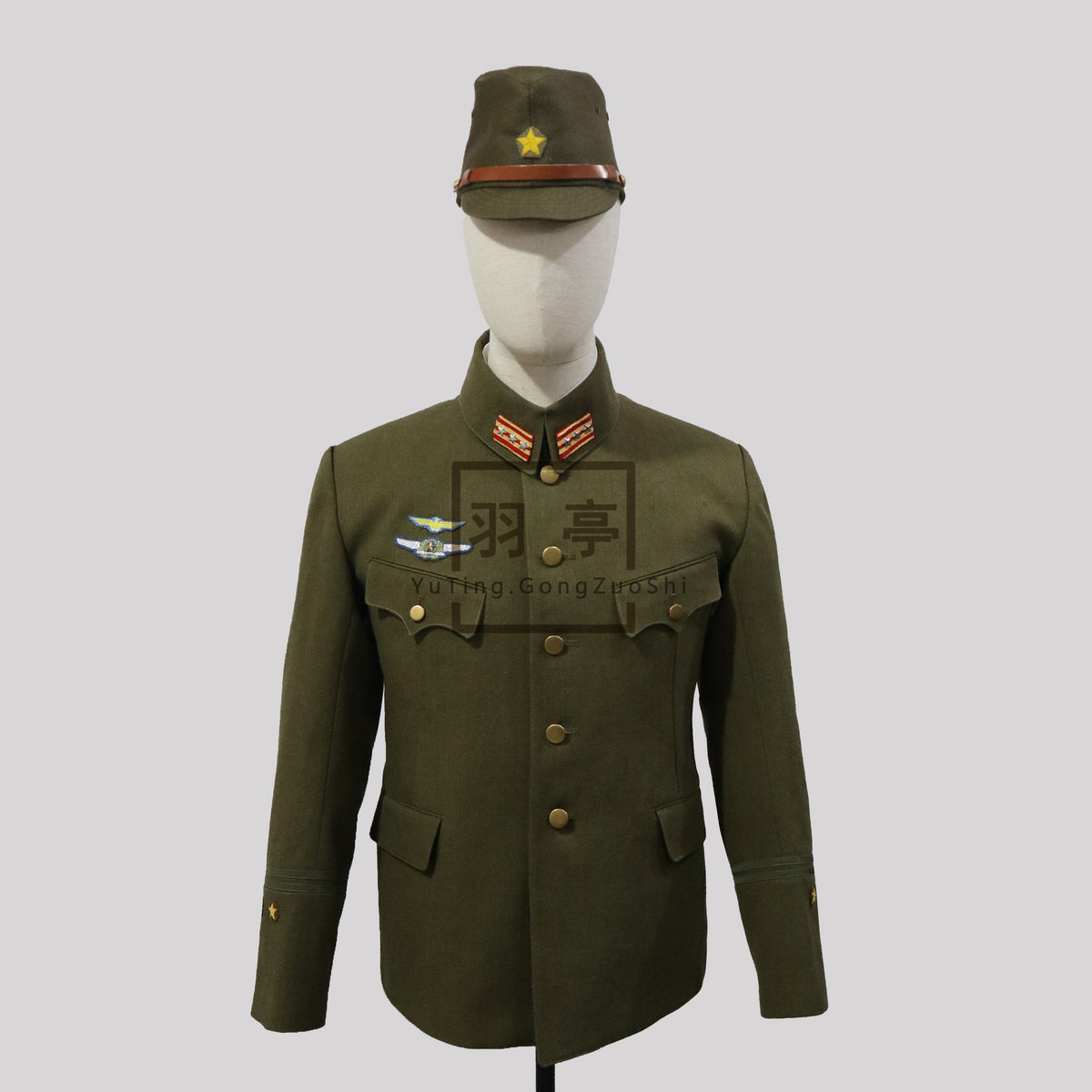 旧日本陆军航空兵三式制服影视道具WWII IJA Air Service Type 3 Tunic, Historical Reenactment & Film Prop Uniform