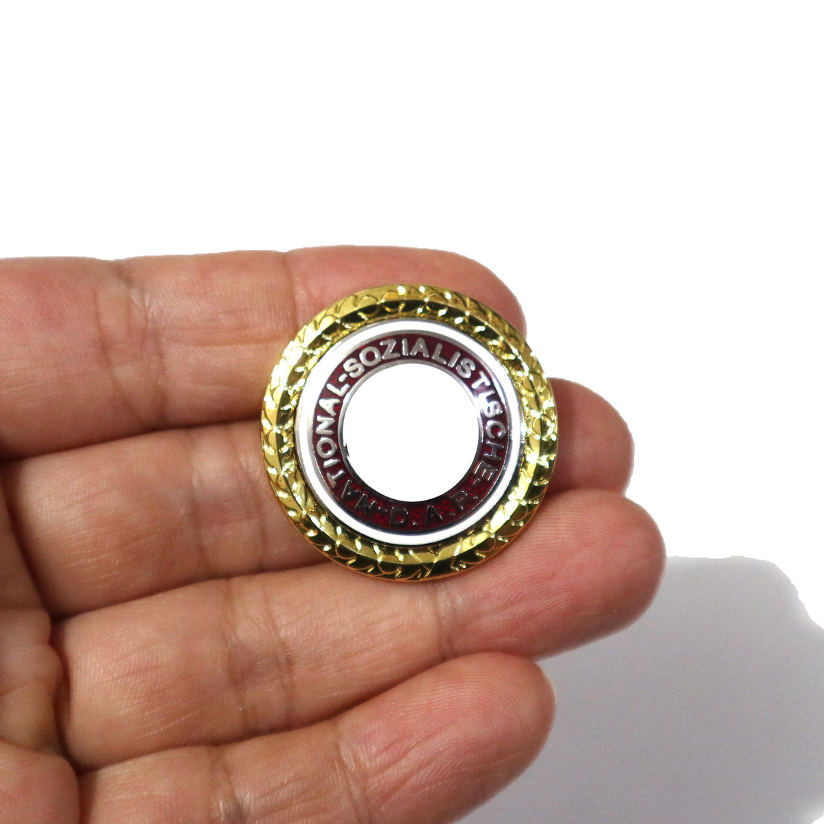 二战德国金质党章复刻品影视道具WW2 Third Reich NSDAP Golden Party Badge Replica, Movie Prop for Historical Display
