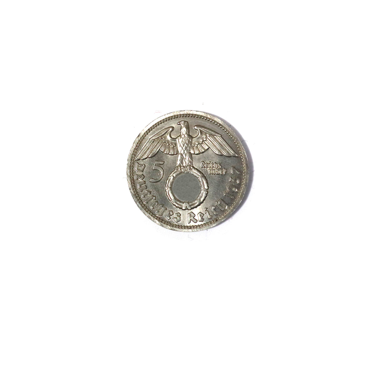 德国魏玛末期第三帝国早期兴登堡马克复刻币`German Hindenburg 5 Reichsmark Coin Replica, Historical Collectible Medal, Paul von Hindenburg Souvenir`
