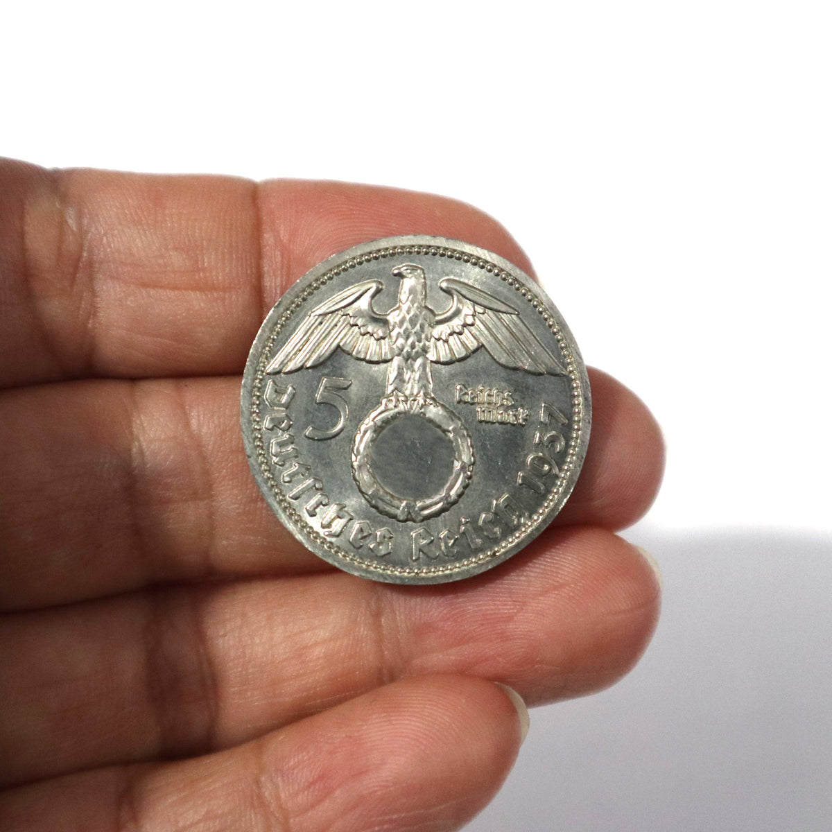 德国魏玛末期第三帝国早期兴登堡马克复刻币`German Hindenburg 5 Reichsmark Coin Replica, Historical Collectible Medal, Paul von Hindenburg Souvenir`