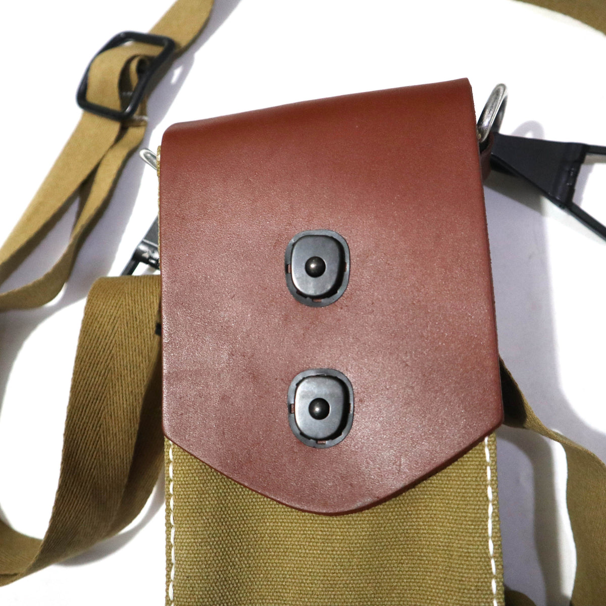 旧日本陆军九六式九九式轻机枪弹匣囊甲型弹仓囊复刻品`WWII Japanese Type 96 / Type 99 LMG Magazine Pouch Replica, Canvas & Leather Historical Reenactment Gear`