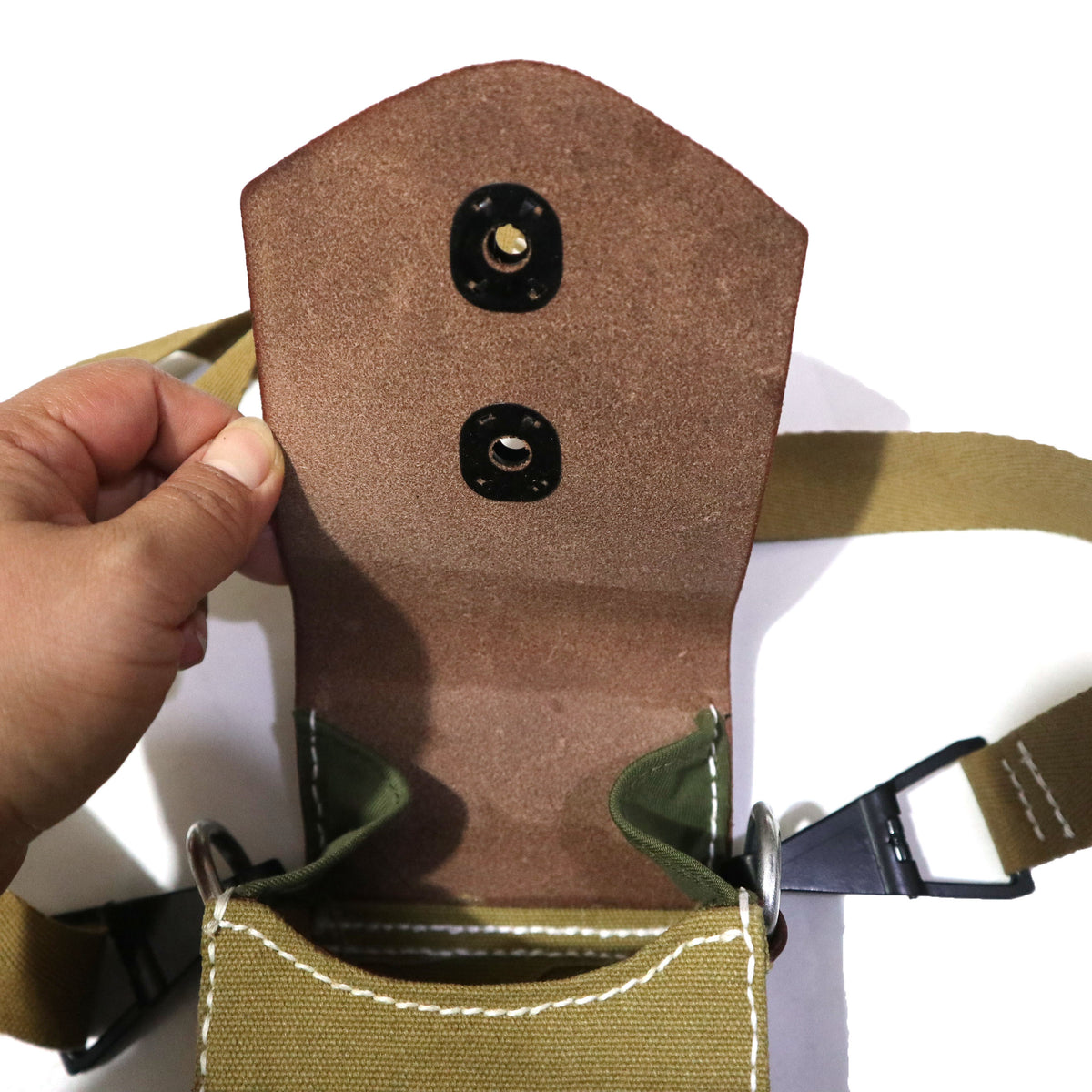 旧日本陆军九六式九九式轻机枪弹匣囊甲型弹仓囊复刻品`WWII Japanese Type 96 / Type 99 LMG Magazine Pouch Replica, Canvas & Leather Historical Reenactment Gear`