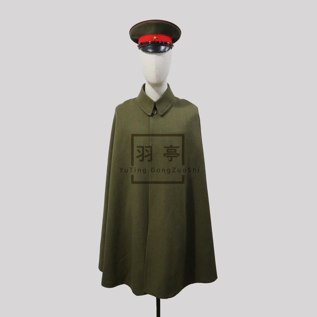 旧日本陆军将校斗篷影视道具WW2 IJA Imperial Japanese Army Officer Cape Cloak Replica, Historical Reenactment, Movie Prop & Stage Performance Costume