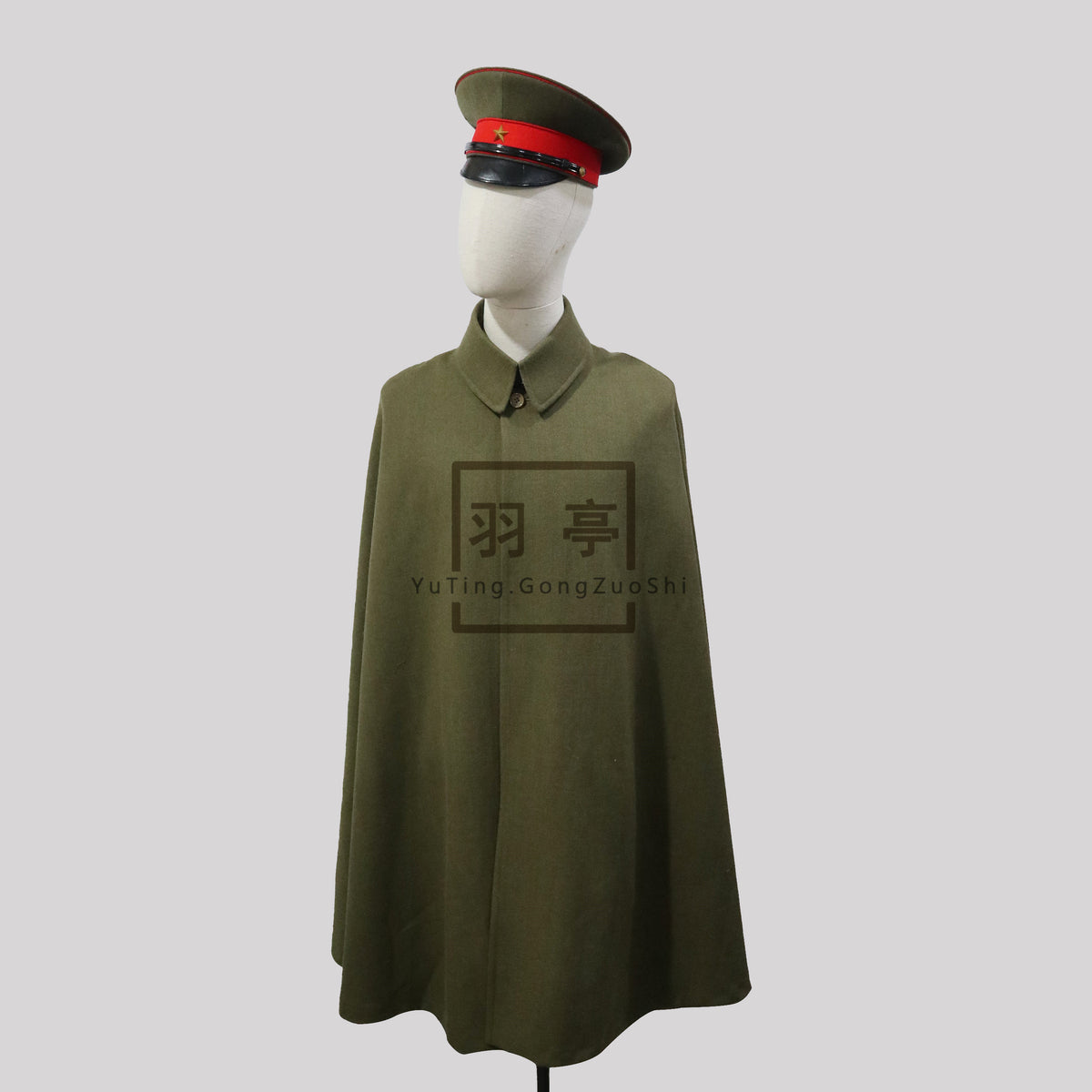 旧日本陆军将校斗篷影视道具WW2 IJA Imperial Japanese Army Officer Cape Cloak Replica, Historical Reenactment, Movie Prop & Stage Performance Costume