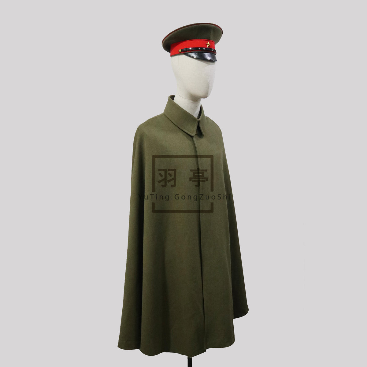 旧日本陆军将校斗篷影视道具WW2 IJA Imperial Japanese Army Officer Cape Cloak Replica, Historical Reenactment, Movie Prop & Stage Performance Costume