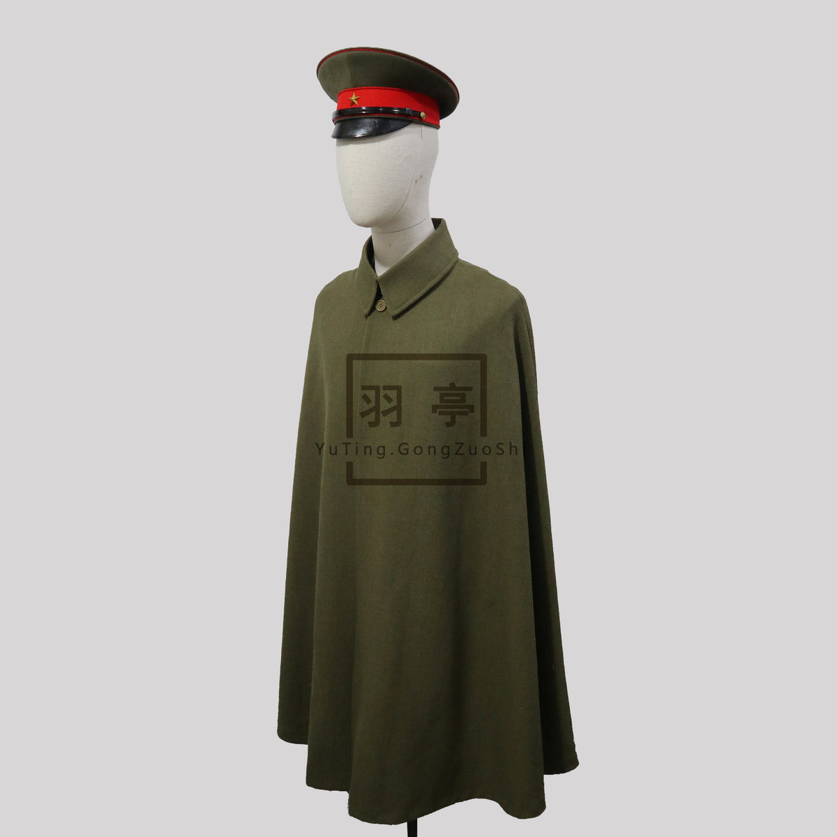旧日本陆军将校斗篷影视道具WW2 IJA Imperial Japanese Army Officer Cape Cloak Replica, Historical Reenactment, Movie Prop & Stage Performance Costume