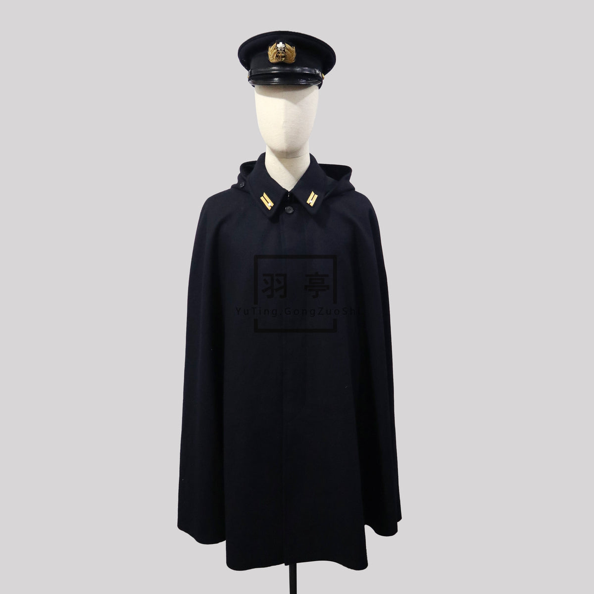 旧日本海军将校斗篷藏青色毛呢影视道具WWII IJN Imperial Japanese Navy Officer Navy Blue Wool Cloak, Film Reenactment Prop Replica