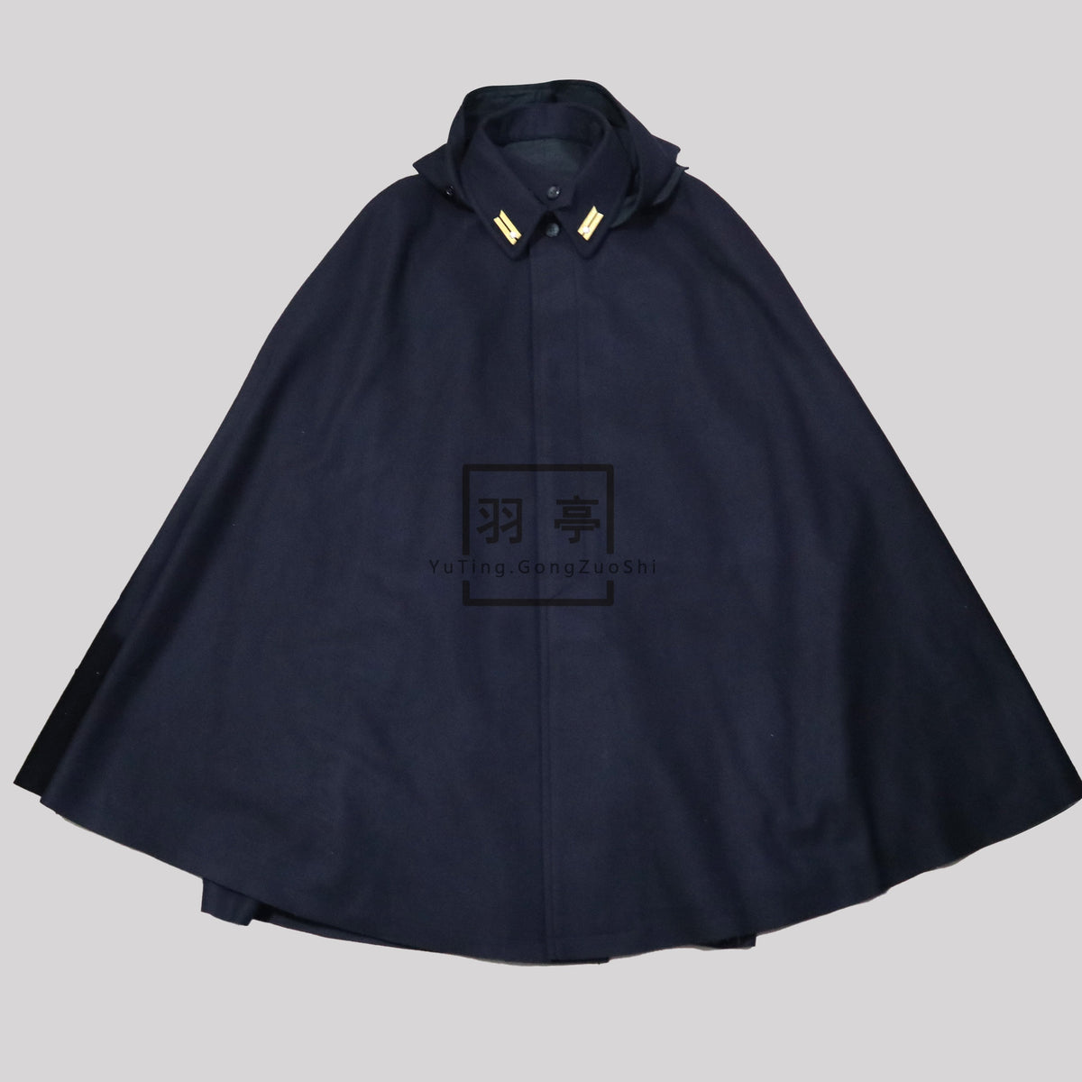旧日本海军将校斗篷藏青色毛呢影视道具WWII IJN Imperial Japanese Navy Officer Navy Blue Wool Cloak, Film Reenactment Prop Replica