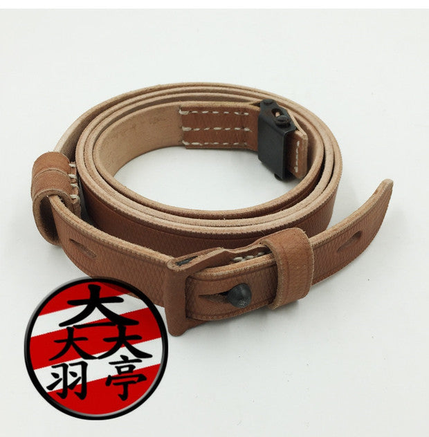 羽亭推荐德国式98k皮带背带皮质cos重演装备   Yuting Recommended, German‑Style 98k Leather Rifle Sling, Cosplay & Reenactment Gear