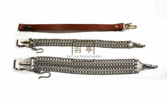 羽亭推荐铁链子略叨带用98黄铜质金属影视道具电影cos横店   Recommended by Yuting: Brass‑metal hanging chain for Type‑98 simplified sword belt, movie prop for Hengdian, for cosplay
